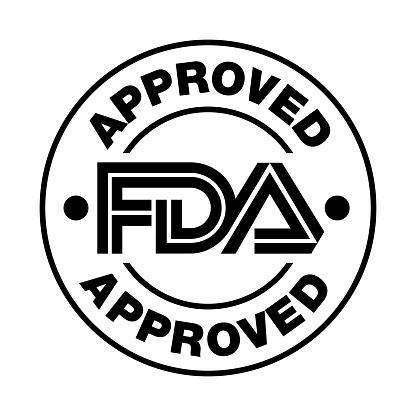 US Food and Drug Administration FDA guttgeheescht Vektorstempel